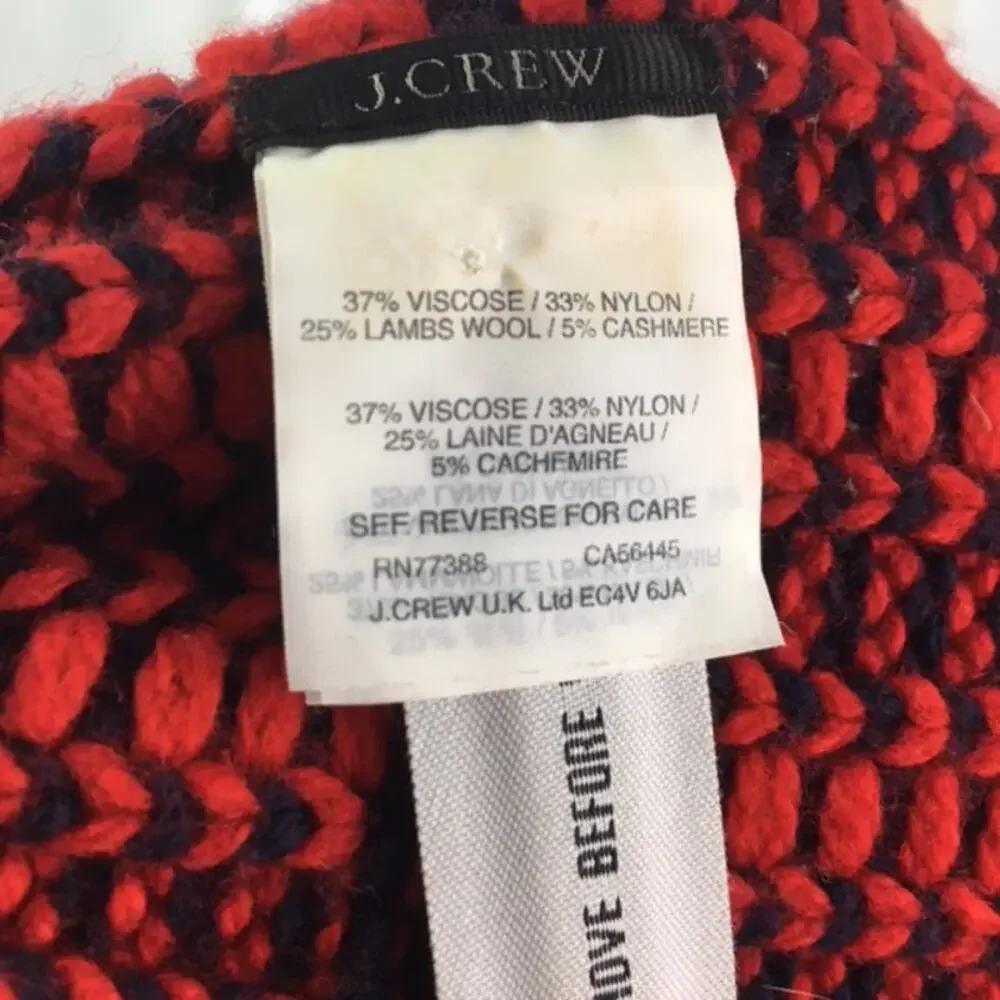 J. Crew Striped Infinity Scarf Red Blue